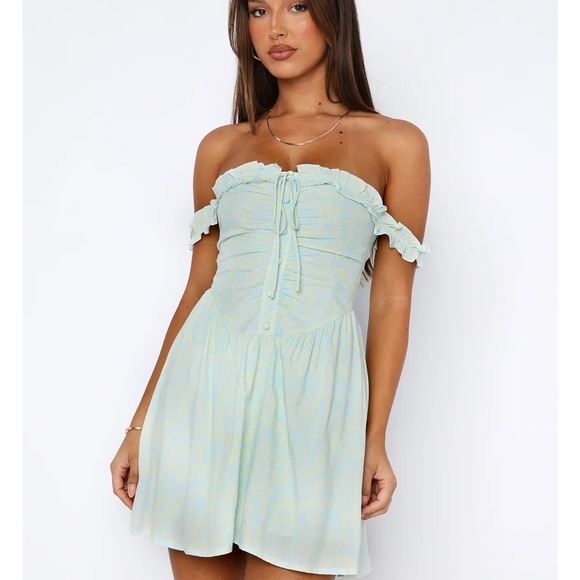 NWT white Fox Boutique Hearts Flutter Mini Dress Bluebell Meadows size XS - Picture 4 of 4